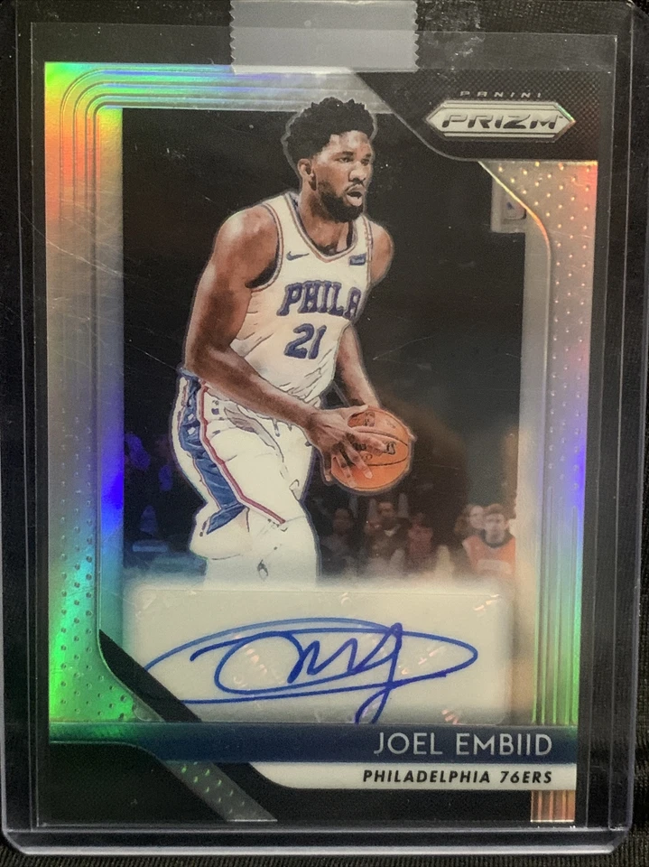 2017/18 Panini Prizm Silver Joel Embiid #S-JEM Auto Mint 76ers MVP - Image 1 of 2