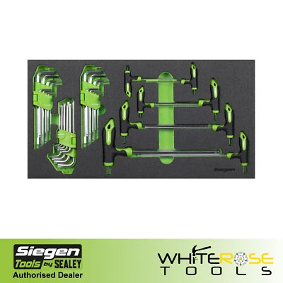 Sealey T-Handle Standard Hex/TRX-Star* Key Set Tool Tray Siegen by Sealey - Image 1 of 4