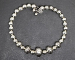 Carolyn Pollack Relios 925 Sterling Silver Floral Bead Flex Cuff Bracelet 9.3g - Picture 1 of 5