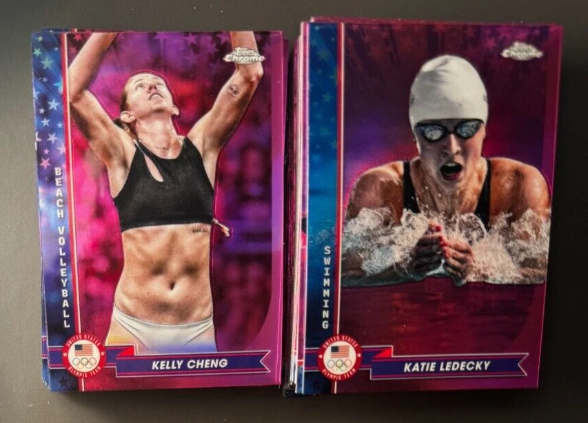 2024 Topps Cromo Juegos Olímpicos y Paralímpicos de Estados Unidos #1-200 - TÚ ELIGES PARALELOS ROSAS Foto 1 de 1