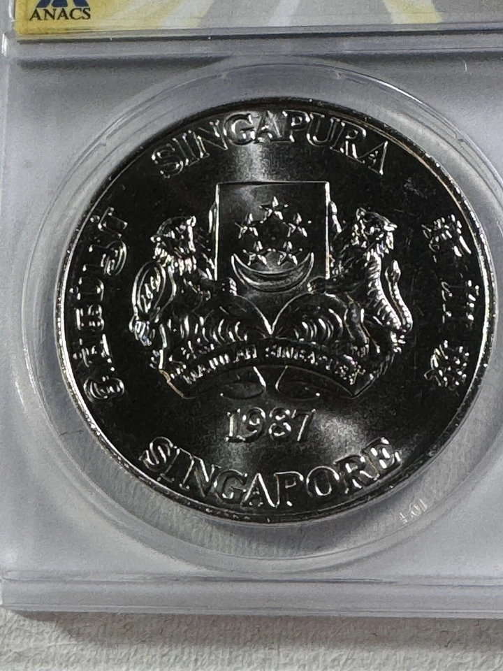 1987 Singapore $10 Year of the Rabbit Graded MS 67 by ANACS - Image 1 of 4