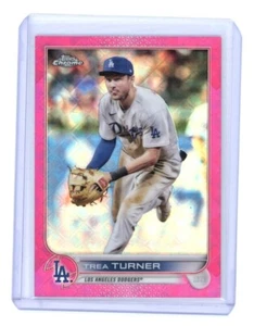 2022 Topps Chrome Logofractor TREA TURNER Pink /199 LOS ANGELES DODGERS #75 - Picture 1 of 2