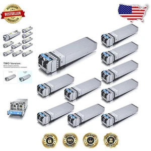 10GBASE-LR SFP+ Transceiver Pack of 10 - Industry-Compatible for Cisco & More - Picture 1 of 8