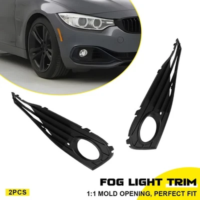 2 biseles de luces antiniebla de parachoques delantero negros para BMW 428i 430i 435i 440i ABS de 14-20 Foto 1 de 4