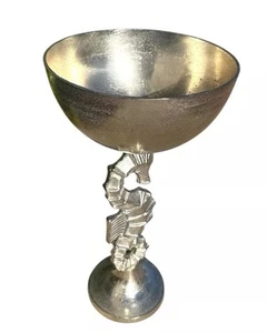 Pewter Seahorse Ice Bucket Stand / Centerpiece 20” X 10” Diameter - Bild 1 von 11