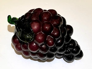 Vintage Molded Art Glass Cluster of Purple Grapes 6" EUC - Picture 1 of 6