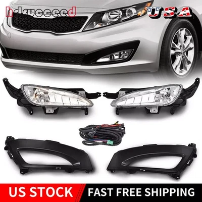 Luces antiniebla parachoques delantero lámpara + biseles + arnés de cable apto para Kia Optima 2011-2013 Foto 1 de 4