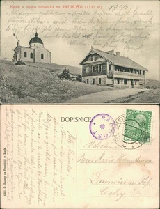 Rosenau Rožnov pod Radhoštěm Kapelle auf dem Radhoscht Radhošť 1909 - Bild 1 von 3