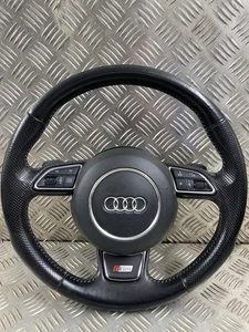 AUDI A6 C7 2012 S-LINE MULTIFUNCTION LEATHER STEERING WHEEL 8X0419091M - Picture 1 of 20