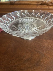 Vintage c1950 bellissimo servizio ciotola o piatto in vetro tagliato con base in argento sterling - Foto 1 di 5