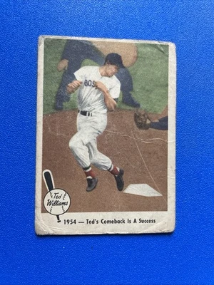 Fleer Ted Williams 1959 #53 1954 Teds El regreso es un éxito *Mal estado Foto 1 de 2
