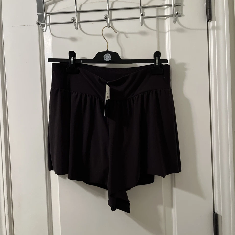 Aqua Green Sport Swim Shorts Women XL Black Stretch Comfort High Waisted UPF 50