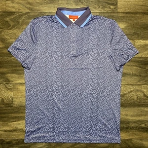 Redvanly Poloshirt Herren Große L Blau Golf Performance All Over Print Stretch - Bild 1 von 8