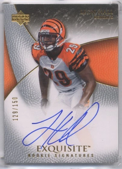 2007 EXQUISITE Leon Hall AUTO Upper Deck RC Rookie Card Bengals Michigan #/150 - Image 1 of 2