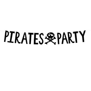 PIRATE PARTY DECORATIONS | Pirate Banner | Cheap Pirate Birthday Party Tableware - Picture 1 of 3