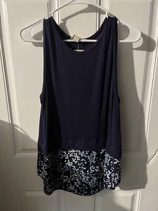 Michael Kors Blue Women's Sleeveless Ivy Blouse Size Med - Picture 1 of 2