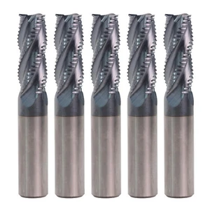 5Pcs 4 Flute 1/2"x1-1/4"x3" Solid Carbide Roughing End Mills - ALCrSiN Coated - Picture 1 of 8