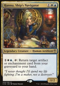 MTG Magic the Gathering Hanna, Ship's Navigator (203/374) Commander 2016 LP - Picture 1 of 1