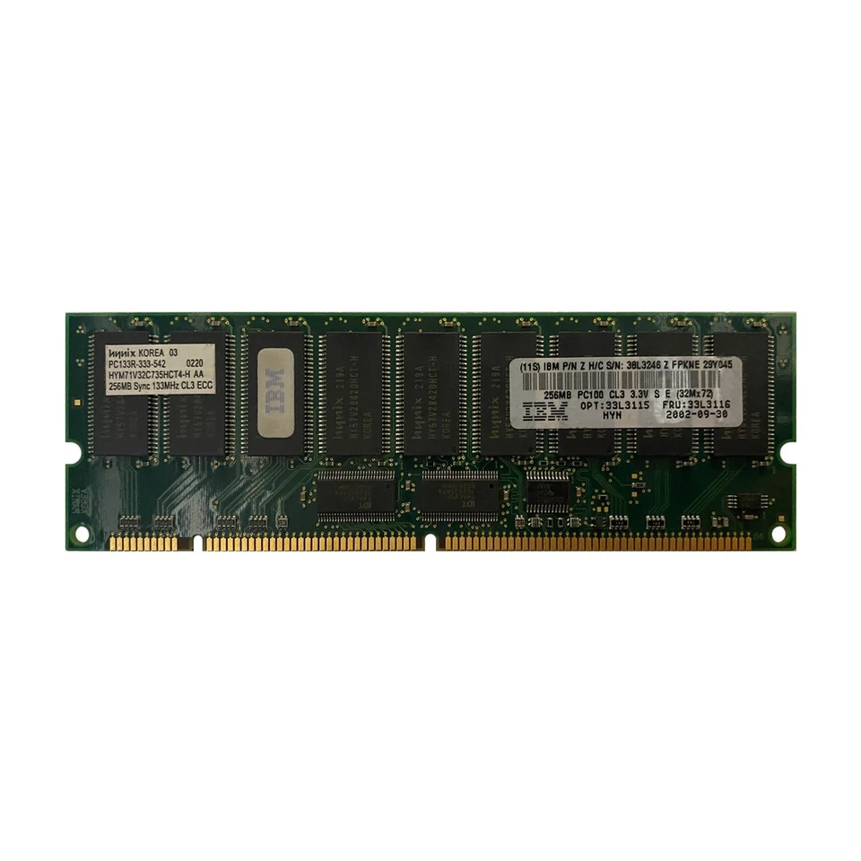 IBM 33L3116 256MB PC-100 DDR Memory Module 33L3115 - Image 1 of 1