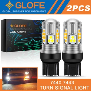 Bombillas de doble color LED de giro estacionamiento DRL conmutador 7444 7443 2x - Imagen 1 de 7