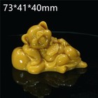 Natural yellow jade A lucky pig statue Car Desktop ornaments Chinese Antiques