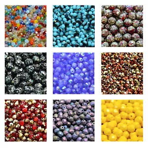 Rutkovsky 151-19001 Round Fire Polished Beads Czech Glass * Various Colors - Picture 1 of 58