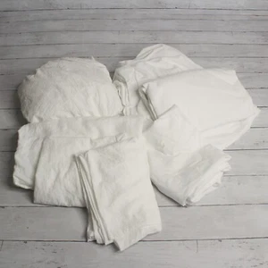 Sheet Set Lot Size Twin XL Solid White Fitted Flat Standard Pillow Case - Picture 1 of 4