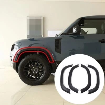 Wheel Eyebrown 适用于路虎 Defender 90 2020 - 2024 PP 加宽哑光黑色 — 第 1/4 张图片