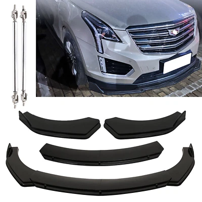 Front Bumper Lips Splitter Spoiler Body Kit +Strut Rods For Cadillac CTS ATS Foto 1 de 4