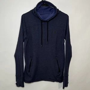 Under Armour Pullover Fleece Funnel Cowl Neck Sweatshirt Women Size S Small Blue - Picture 1 of 9