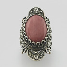 Vintage 925 Sterling Sliver Rhodochrosite Gemstone Lady's Ring 12.1 Gram Size 8