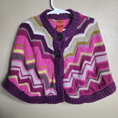 Mantón Missoni Para Niñas Target Chevron Tejido Botón Capa-Talla S Foto 1 de 4