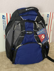 NWT Champion 8 book Heavy duty Backpack Blue Black padded laptop travel school