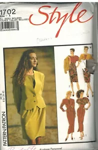 1702 UNCUT Vintage Style Sewing Pattern Misses Skirt Jacket Career Classy OOP - Picture 1 of 2