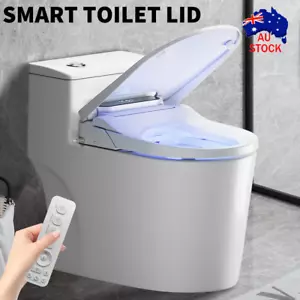 Electric Toilet Seat Bidet Cover Massage Mode Smart Washlet Heated Water Clean - Picture 1 of 11