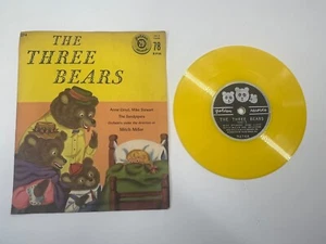 The Three Bears Song and Story Little Golden Record 78 RPM 1950s Yellow Vinyl - Foto 1 di 5