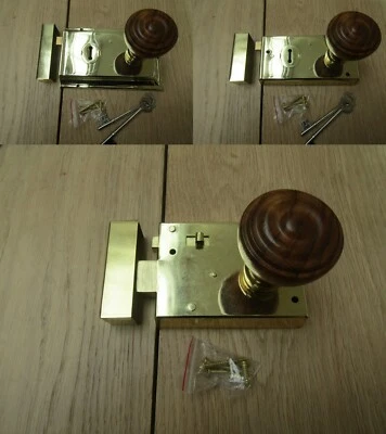 Rim Lock Door Knob Handle Sets Bathroom Bedroom Snib latch Old retro victorian  - Image 1 of 2