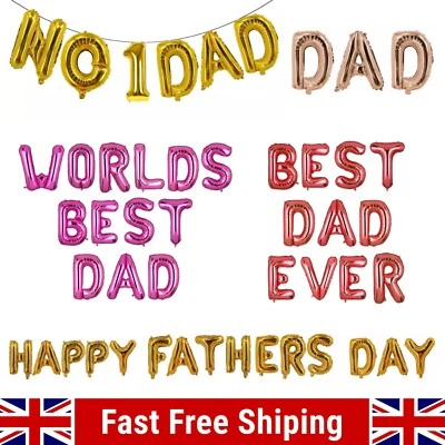 Globos Estandarte Feliz Día del Padre Nº 1 Papá Papá DECORACIÓN GLOBOS Foto 1 de 2