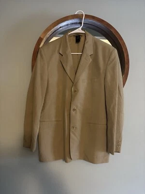 Abrigo deportivo Blazer Claiborne para hombre color tostado dorado mezcla de lino 38s Foto 1 de 4