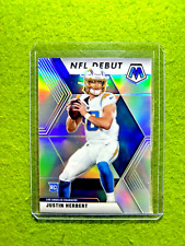 Justin Herbert SILVER PRIZM ROOKIE CARD 2020 Panini Mosaic RC NFL DEBUT Chargers
