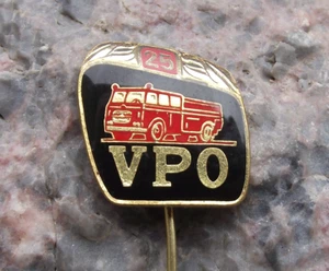 Vintage VPO Tschechische Feuerwehr Union LKW 25 Jahrestag Pin Abzeichen - Bild 1 von 3