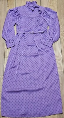 Vestido Kate Spade New York Candied Lila Lunares Volantes Midi Cinturón Foto 1 de 4