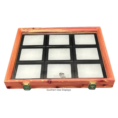 Cedar Wood Display Case Fits 9 Riker 5x4 Included perfect for Trade Shows - Image 1 of 4