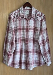 ARIAT | Women's SZ XXL | Billie Jean Shirt in Willa Plaid Floral - Picture 1 of 10