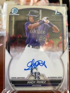 2023 Bowman Chrome Andy Perez Auto RC Colorado Rockies #CPA-APZ