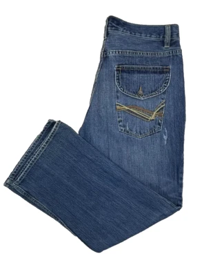 Pantalones de mezclilla para hombre Plug Jeans 34x30 desgastados relajados azul Foto 1 de 4