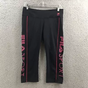 Fila Sport Activewear Leggings Womens M (actual 31x18) Black Mid Rise Pull On - Picture 1 of 16