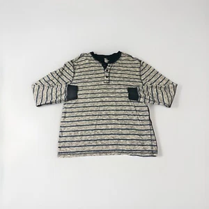 Herren Henley Hemd GAP Langarm grau Größe XL gestreift Vintage Bündchen gebraucht, in einwandfreiem Zustand - Bild 1 von 4