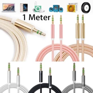 Słuchawki Aux Kabel audio Przewód 3,5 mm Jack do gniazda Stereo PC Wtyczka samochodowa 1 metr - Zdjęcie 1 z 17