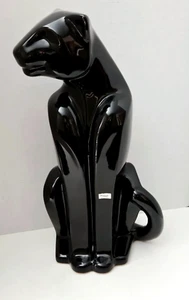 Royal Haeger Vintage Black Panther Art Pottery 21" Statue 1980s - Picture 1 of 9